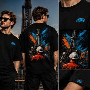 Футболка 220B001 — The Rig Wear — нефтяная вышка и рабочая смена