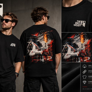 Футболка 220B003 — The Rig Wear — нефтяная отрасль и вертолёт
